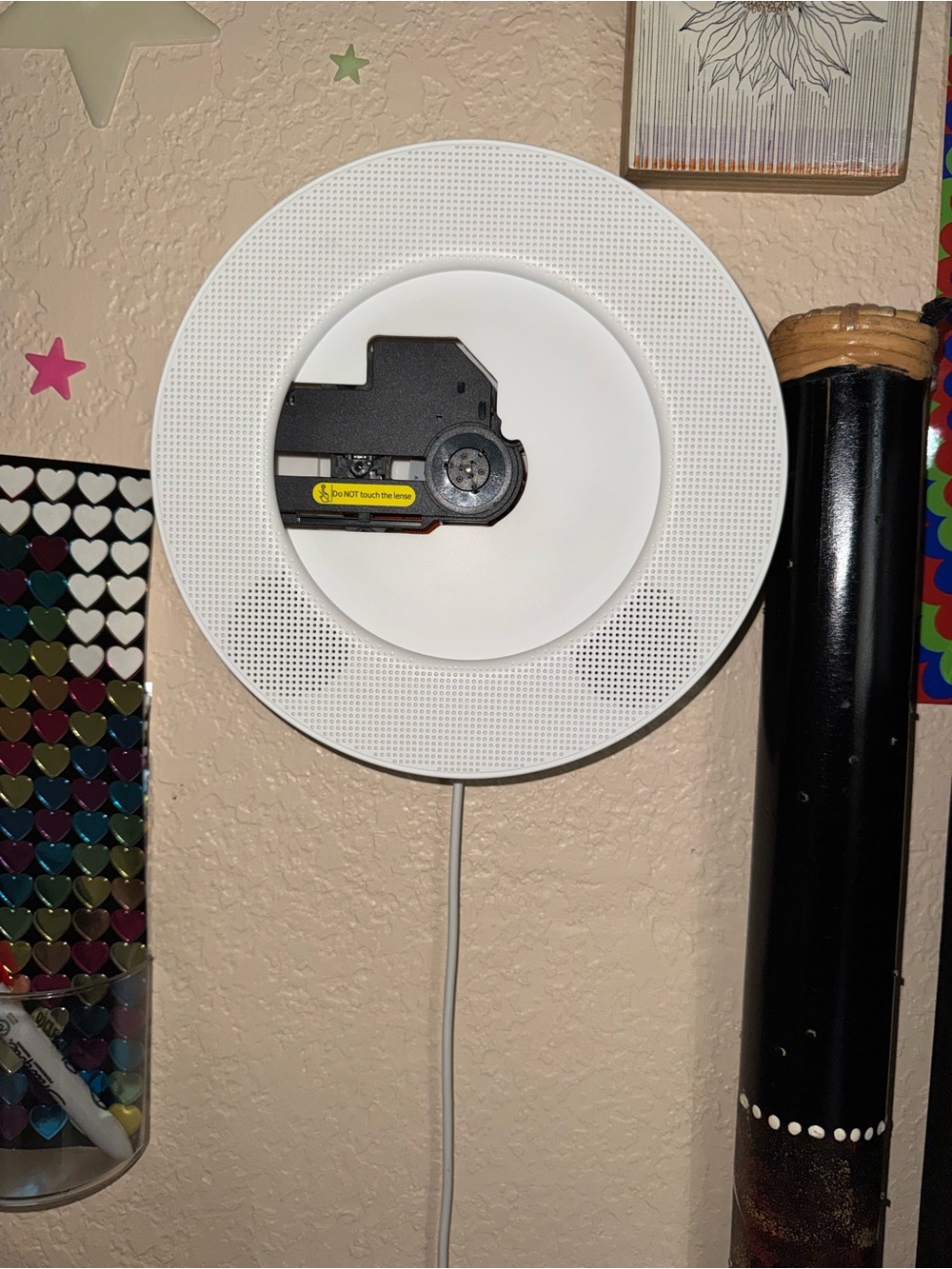 White Wall-Mount CD Player